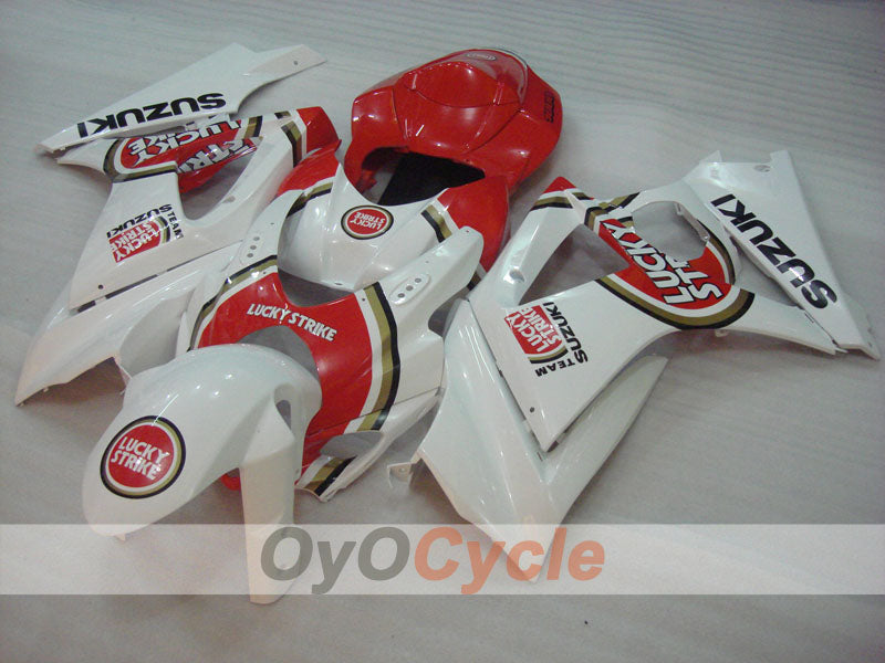 Injection Fairing kit for 07-08 GSX R1000 - Red, White - Lucky Strike, MOTUL #OYO87902107