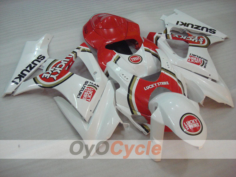 Injection Fairing kit for 07-08 GSX R1000 - Red, White - Lucky Strike, MOTUL #OYO87902107 Main image