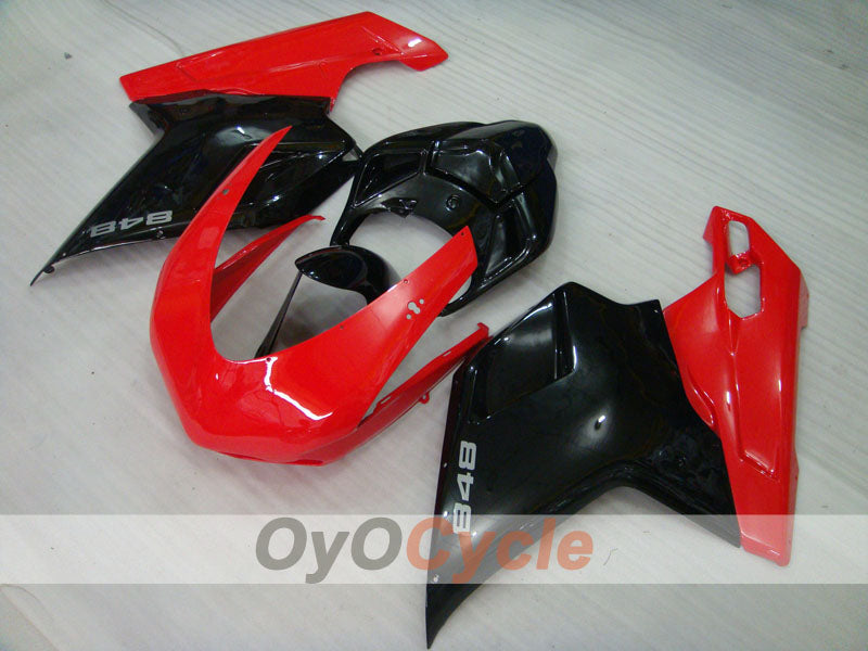 Injection Fairing kit for 08-13 Ducati 848 - Red, Black - Factory Style #OYO87902200