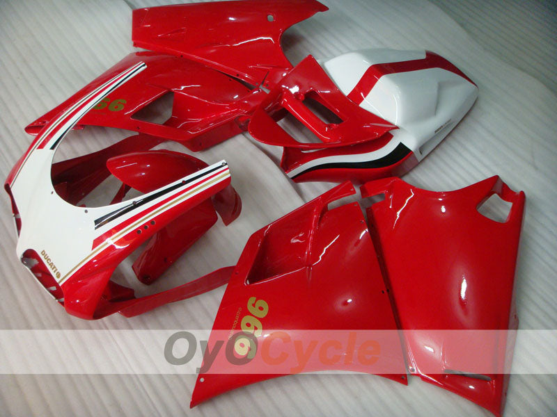 Injection Fairing kit for 99-02 Ducati 996 - Red, White - Factory Style #OYO87902213