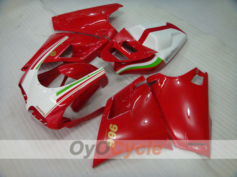 Injection Fairing kit for 99-02 Ducati 996 - Red, White - Factory Style #OYO87902214
