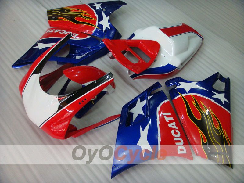 Injection Fairing kit for 99-02 Ducati 996 - Red, Silver - Flame #OYO87902218