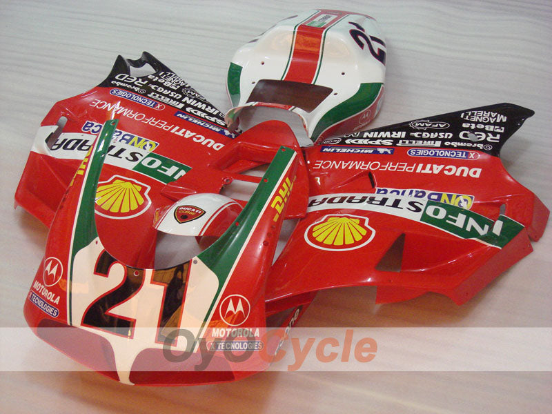 Injection Fairing kit for 99-02 Ducati 996 - Red, White - INFO STRADA #OYO87902223 Main image
