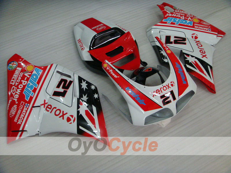 Injection Fairing kit for 99-02 Ducati 996 - Red, White - Xerox #OYO87902243