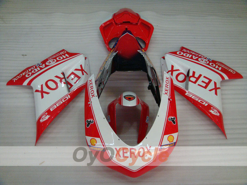 Injection Fairing kit for 08-13 Ducati 848 - Red, White - Xerox #OYO87902248