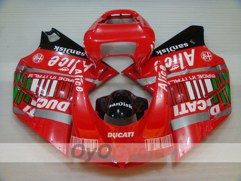 Injection Fairing kit for 02-04 Ducati 998 - Red, Black - Alice #OYO87902260
