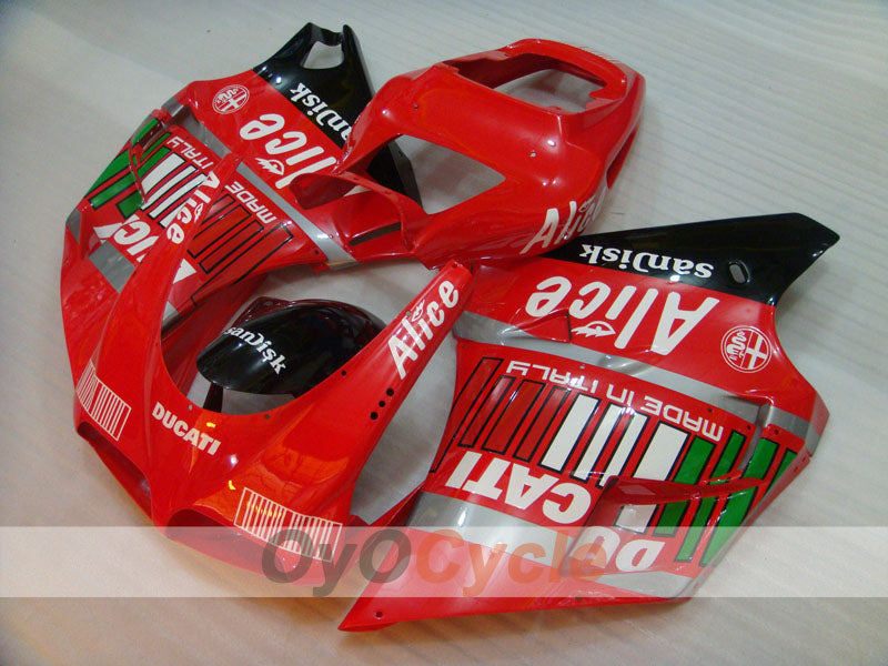 Injection Fairing kit for 02-04 Ducati 998 - Red, Black - Alice #OYO87902260