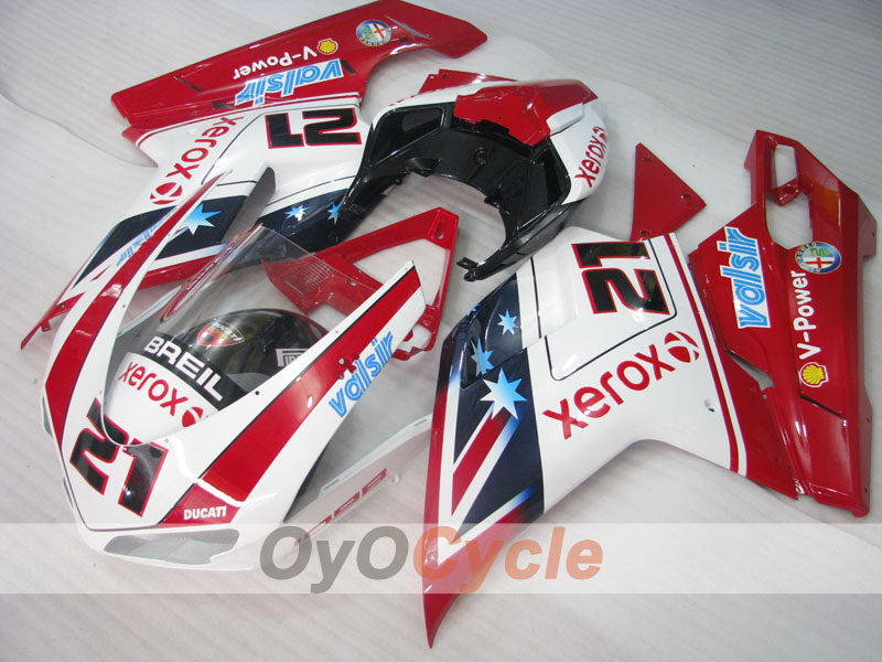 Injection Fairing kit for 07-09 Ducati 1098 - Red, White - Xerox #OYO87902270