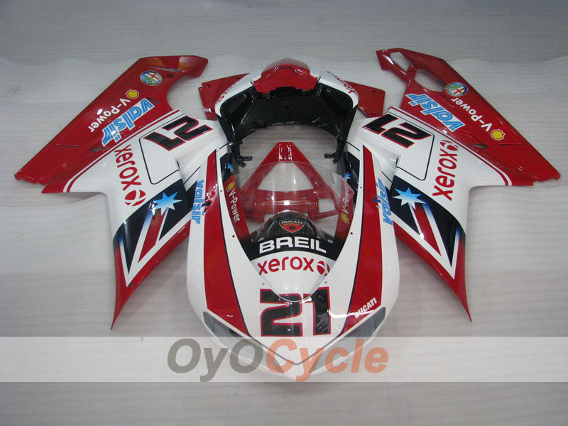 Injection Fairing kit for 07-09 Ducati 1098 - Red, White - Xerox #OYO87902270