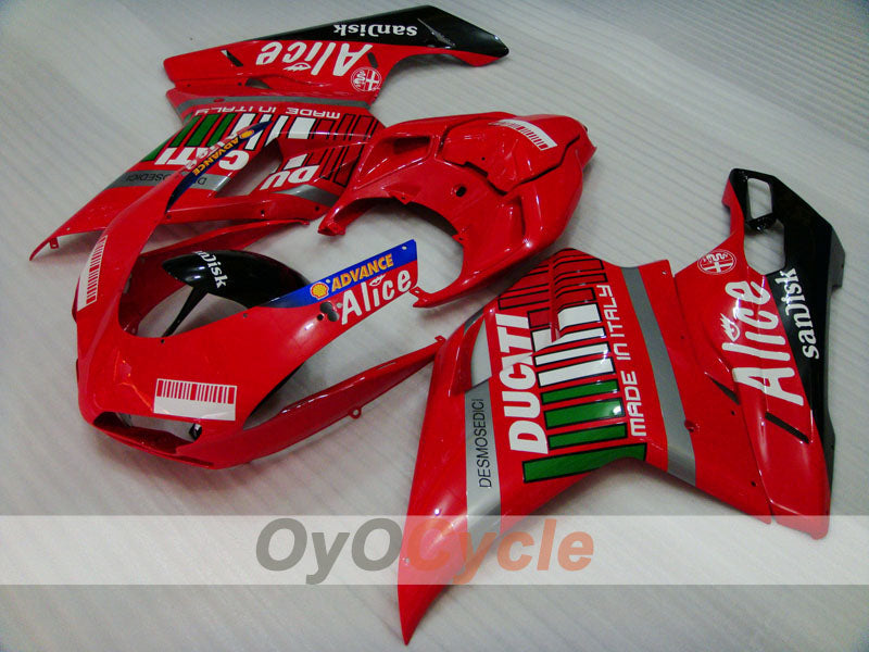 Injection Fairing kit for 09-11 Ducati 1198 - Red, Black - Alice #OYO87902329 Main image