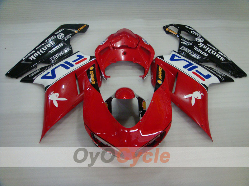 Injection Fairing kit for 09-11 Ducati 1198 - Red, Black - FILA #OYO87902337