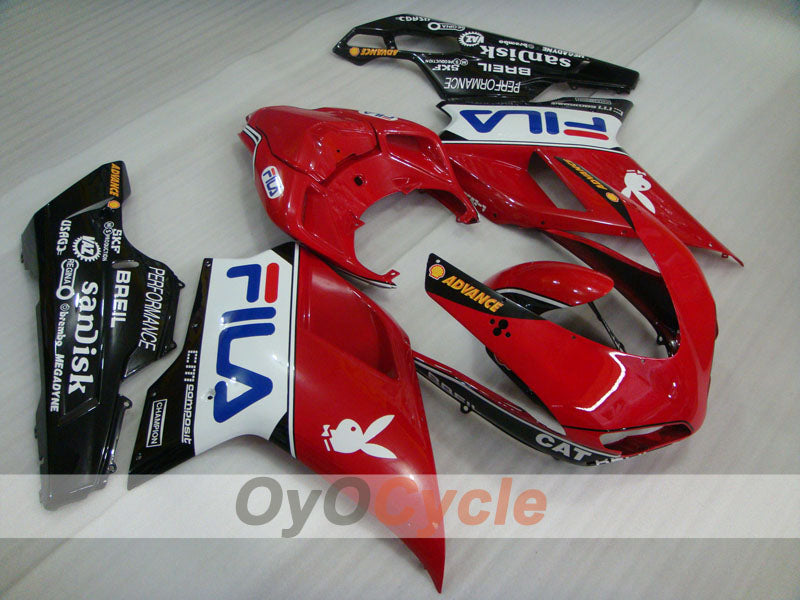 Injection Fairing kit for 09-11 Ducati 1198 - Red, Black - FILA #OYO87902337
