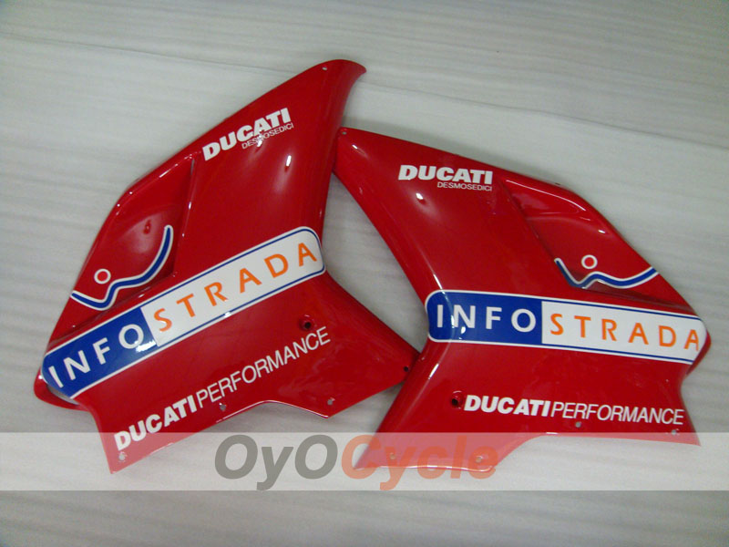 Injection Fairing kit for 09-11 Ducati 1198 - Red, Black - INFO STRADA #OYO87902338