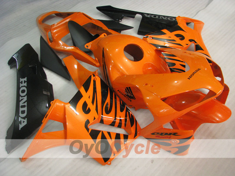 Injection Fairing kit for 03-04 CBR600RR - Orange, Black - Flame #OYO87902508