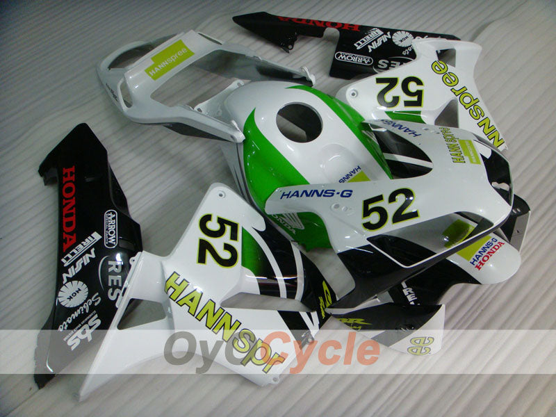 Injection Fairing kit for 03-04 CBR600RR - White, Black - HANN Spree #OYO87902524