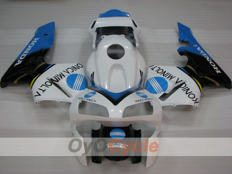Injection Fairing kit for 03-04 CBR600RR - White, Black - Konica Minolta #OYO87902527