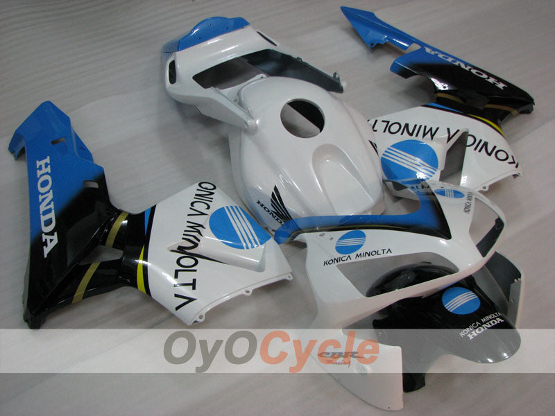 Injection Fairing kit for 03-04 CBR600RR - White, Black - Konica Minolta #OYO87902527