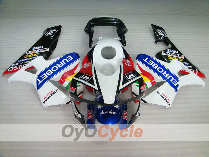 Injection Fairing kit for 03-04 CBR600RR - White, Black - Lee #OYO87902536