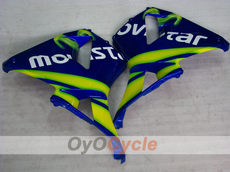 Injection Fairing kit for 03-04 CBR600RR - Yellow, Blue - Movistar #OYO87902537