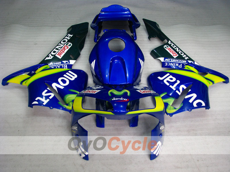 Injection Fairing kit for 03-04 CBR600RR - Yellow, Blue - Movistar #OYO87902537 Secondary image