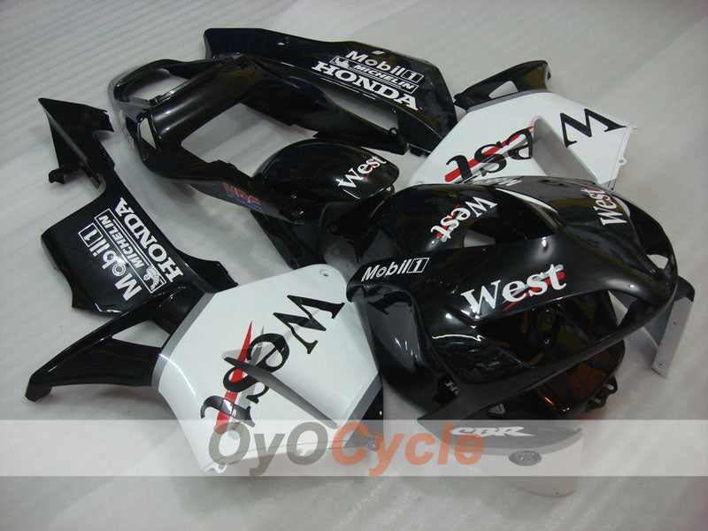Injection Fairing kit for 03-04 CBR600RR - White, Black - West #OYO87902559