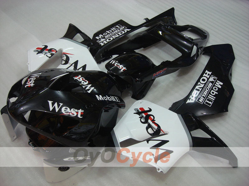 Injection Fairing kit for 03-04 CBR600RR - White, Black - West #OYO87902559