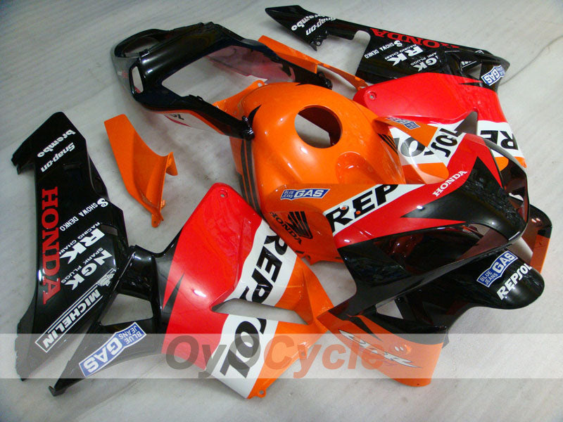 Injection Fairing kit for 03-04 CBR600RR - Orange, Black - Repsol #OYO87902584 Main image