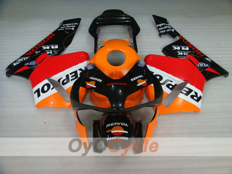 Injection Fairing kit for 03-04 CBR600RR - Orange, Black - Repsol #OYO87902585