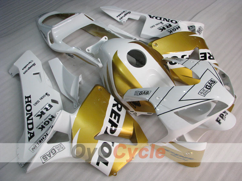 Injection Fairing kit for 03-04 CBR600RR - White, Gold - Repsol #OYO87902590