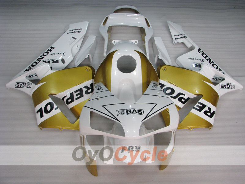 Injection Fairing kit for 03-04 CBR600RR - White, Gold - Repsol #OYO87902590