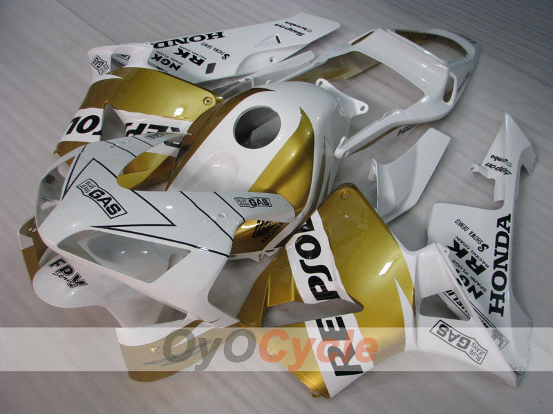 Injection Fairing kit for 03-04 CBR600RR - White, Gold - Repsol #OYO87902590