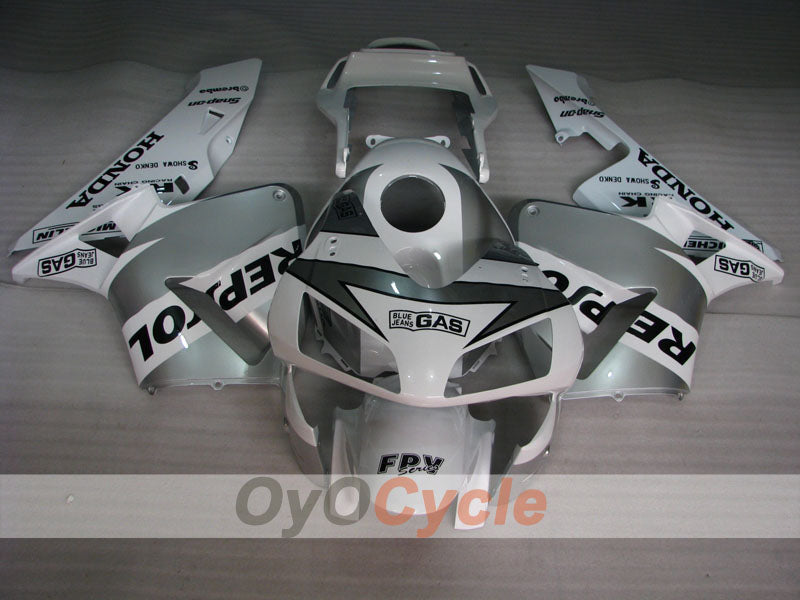 Injection Fairing kit for 03-04 CBR600RR - White, Silver - Repsol #OYO87902592