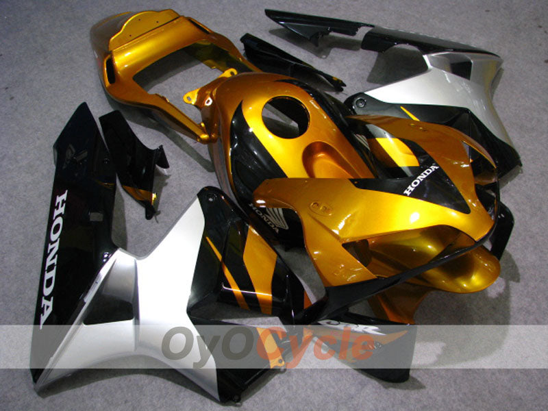 Injection Fairing kit for 03-04 CBR600RR - Black, Gold - Factory Style #OYO87902611 Main image