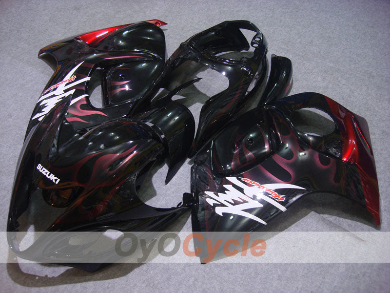 Injection Fairing kit for 08-20 GSXR1300 Hayabusa - Red, Black - Flame #OYO87902668 Main image