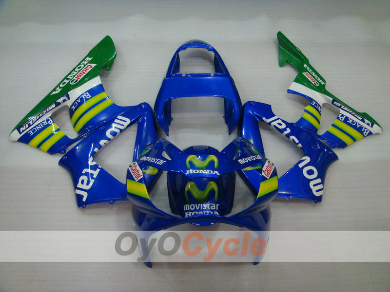 Injection Fairing kit for 00-01 CBR900RR 929 - Yellow, Blue - Movistar #OYO87902710