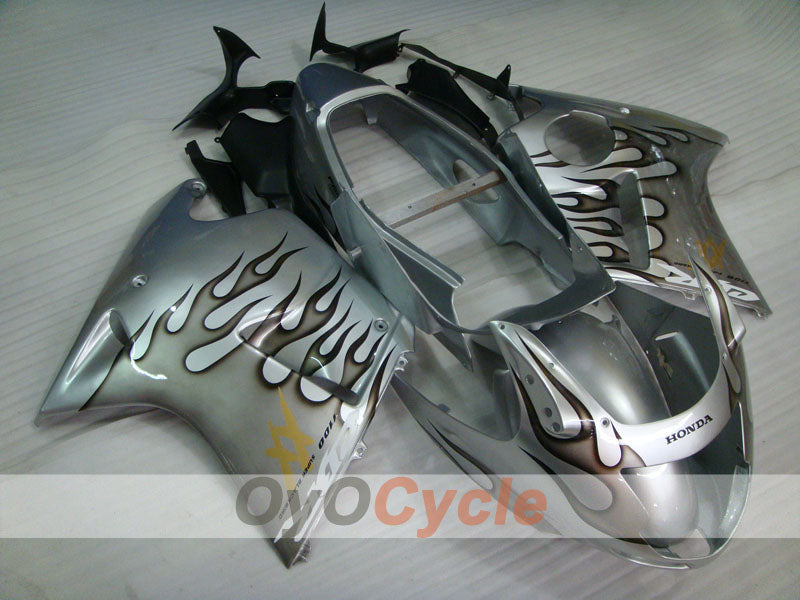 Injection Fairing kit for 96-07 CBR1100XX - Black, Silver - Flame #OYO87902801