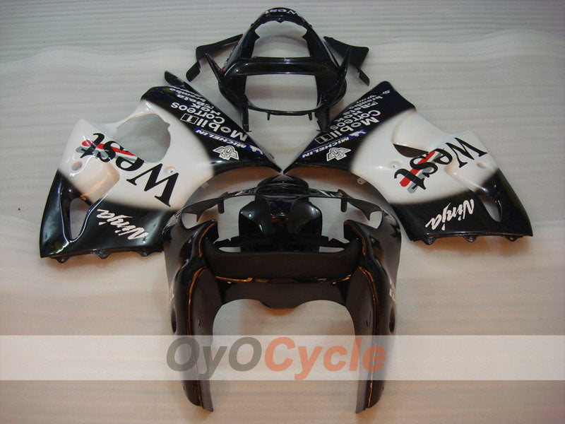 Injection Fairing kit for 00-02 NINJA ZX-6R - White, Black - MICHELIN, West #OYO87902818