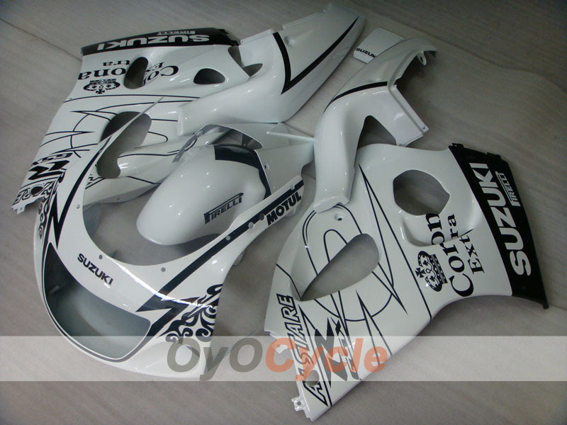 Fairing kit for 96-99 Suzuki GSXR750 - White, Black - Corona, MOTUL #OYO87902989