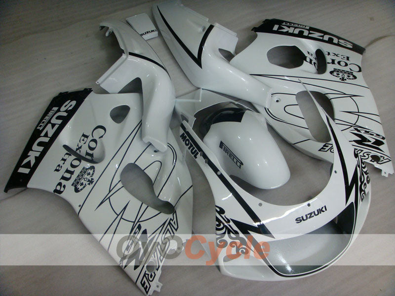 Fairing kit for 97-00 Suzuki GSXR600 - White, Black - Corona, MOTUL #OYO87902976 Main image