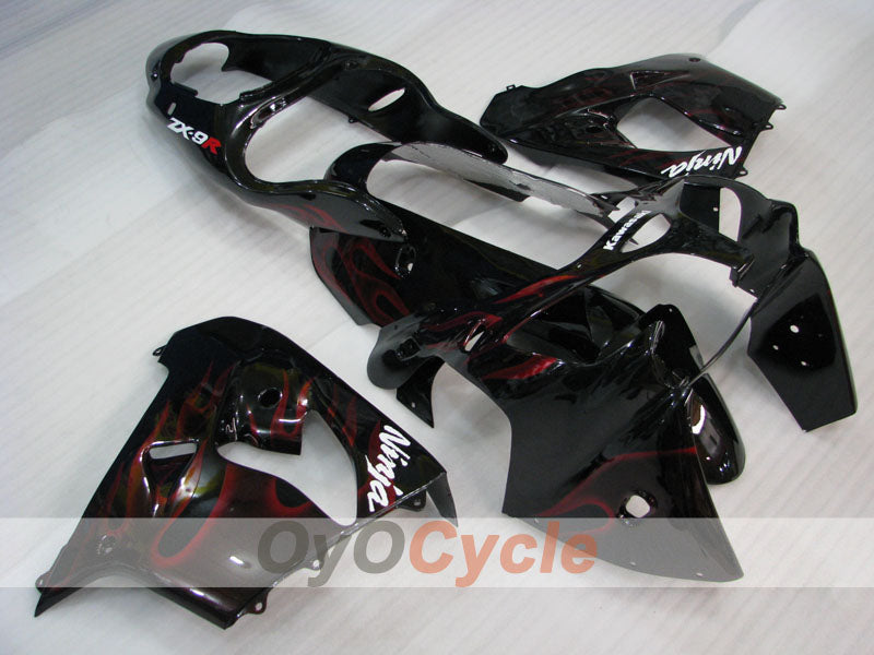 Fairing kit for 00-01 NINJA ZX-9R - Red, Black - Flame #OYO87903028 Main image