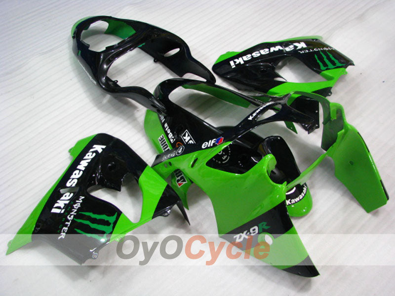 Fairing kit for 00-01 NINJA ZX-9R - Green, Black - Monster #OYO87903031