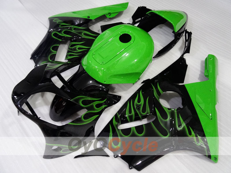 Injection Fairing kit for 00-01 NINJA ZX-12R - Green, Black - Flame #OYO87903057