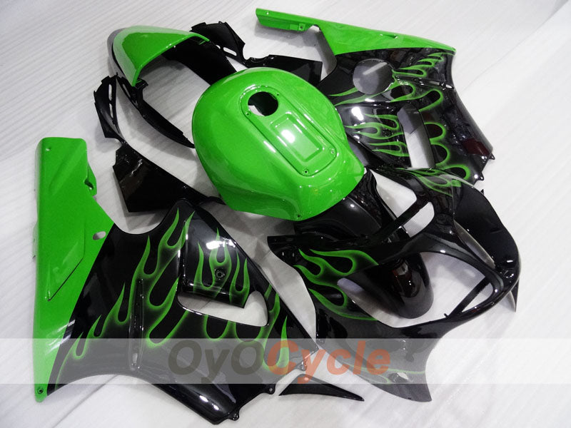 Injection Fairing kit for 00-01 NINJA ZX-12R - Green, Black - Flame #OYO87903057