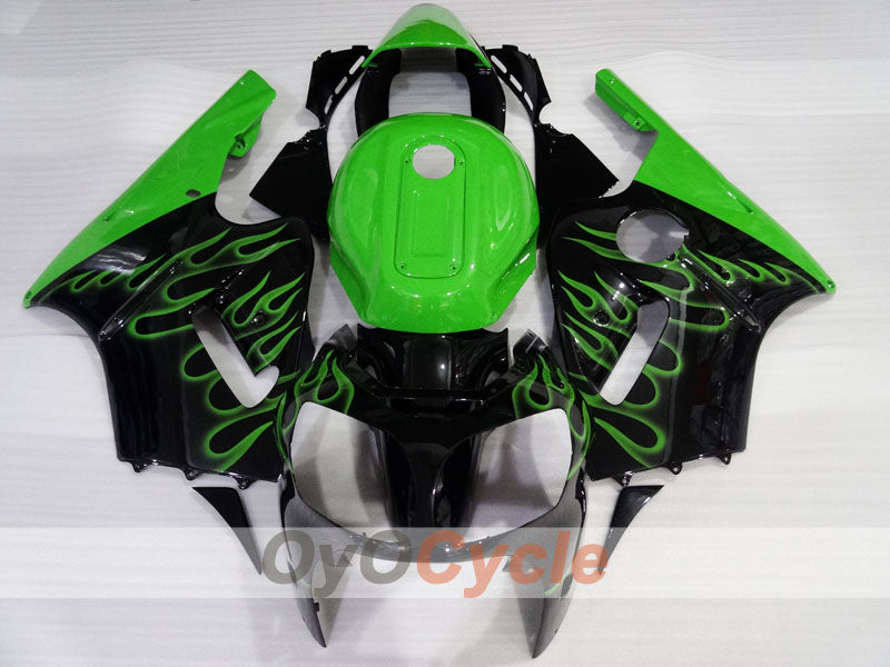 Injection Fairing kit for 00-01 NINJA ZX-12R - Green, Black - Flame #OYO87903057