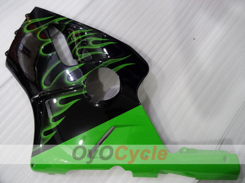 Injection Fairing kit for 00-01 NINJA ZX-12R - Green, Black - Flame #OYO87903057