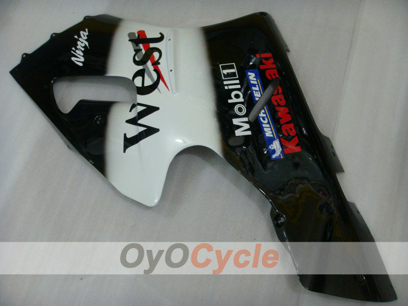 Injection Fairing kit for 00-01 NINJA ZX-12R - White, Black - West #OYO87903081