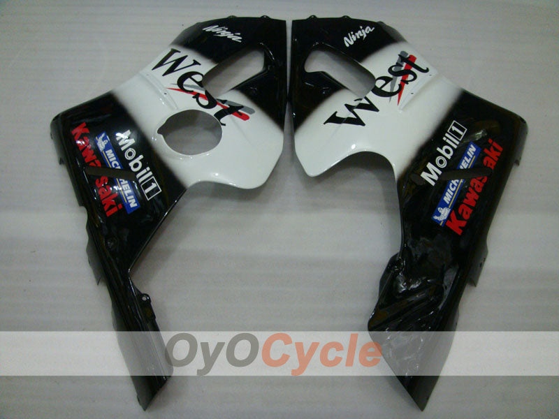 Injection Fairing kit for 00-01 NINJA ZX-12R - White, Black - West #OYO87903081