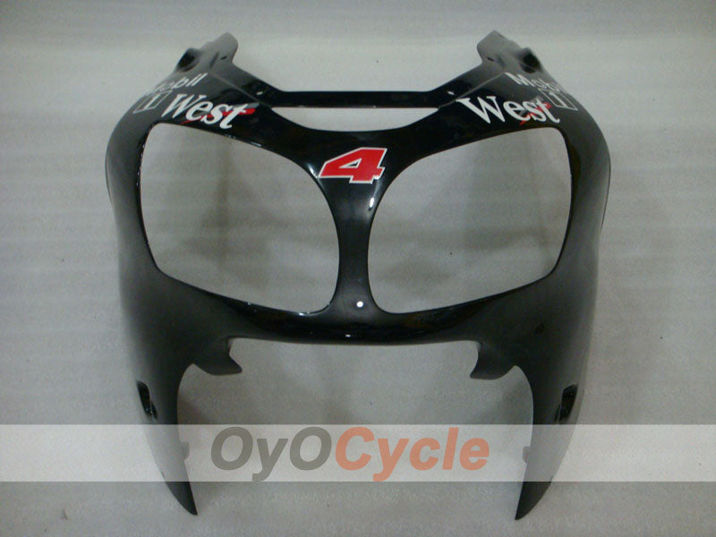 Injection Fairing kit for 00-01 NINJA ZX-12R - White, Black - West #OYO87903081