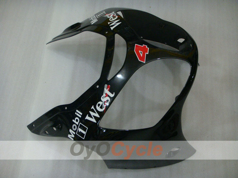 Injection Fairing kit for 00-01 NINJA ZX-12R - White, Black - West #OYO87903081