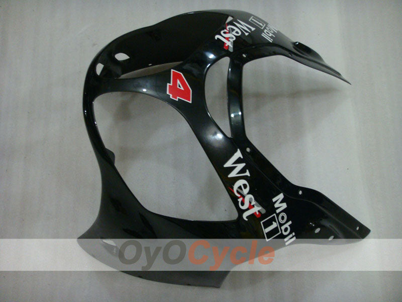 Injection Fairing kit for 00-01 NINJA ZX-12R - White, Black - West #OYO87903081